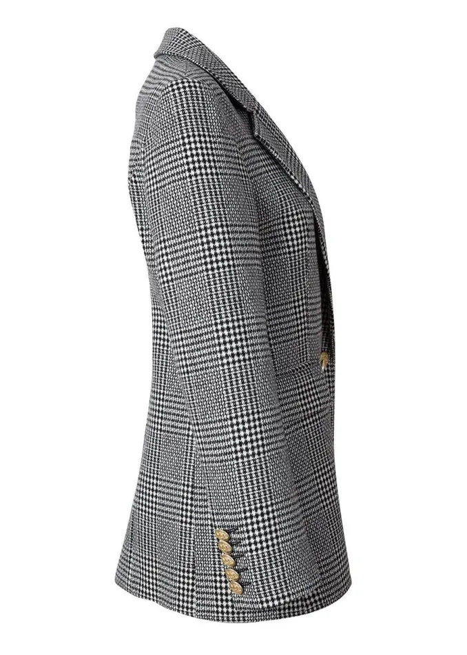 Women In Stock Tailoring Holland Cooper Double Breasted Blazer Prince Of Wales Mono