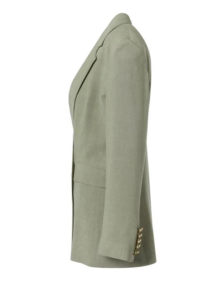 Women In Stock Tailoring Holland Cooper Double Breasted Blazer Sage Linen