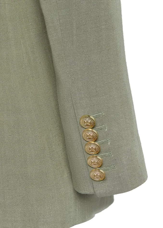 Women In Stock Tailoring Holland Cooper Double Breasted Blazer Sage Linen