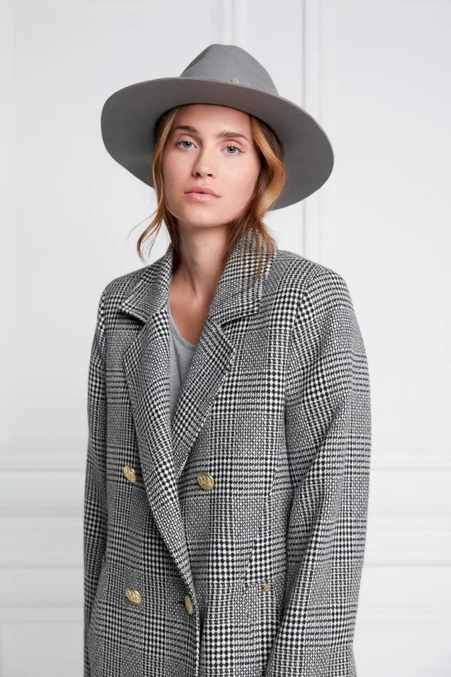 Women In Stock Tailoring Holland Cooper Double Breasted Coat Prince Of Wales Mono