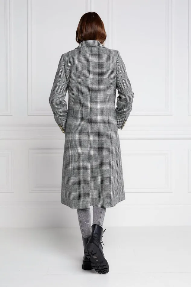 Women In Stock Tailoring Holland Cooper Double Breasted Coat Prince Of Wales Mono