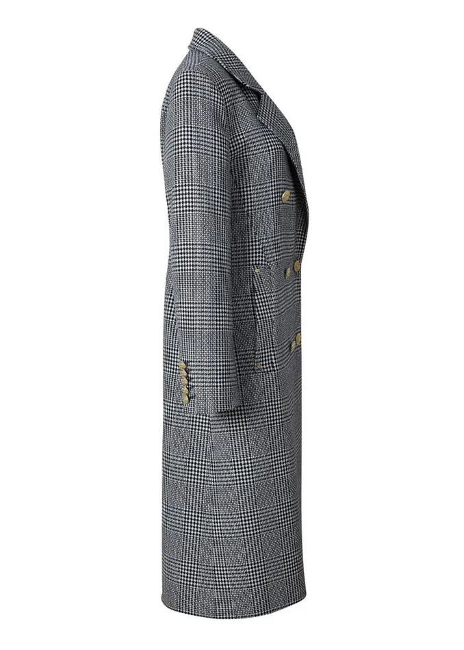 Women In Stock Tailoring Holland Cooper Double Breasted Coat Prince Of Wales Mono