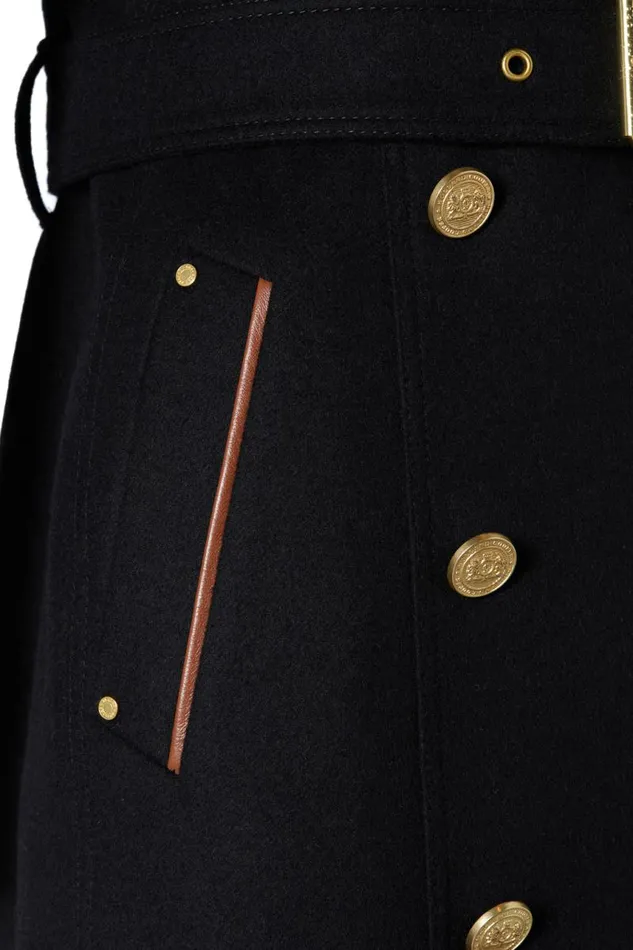 Women In Stock Tailoring Holland Cooper Full Length Marlborough Trench Coat Soft Black Tan
