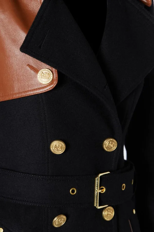 Women In Stock Tailoring Holland Cooper Full Length Marlborough Trench Coat Soft Black Tan