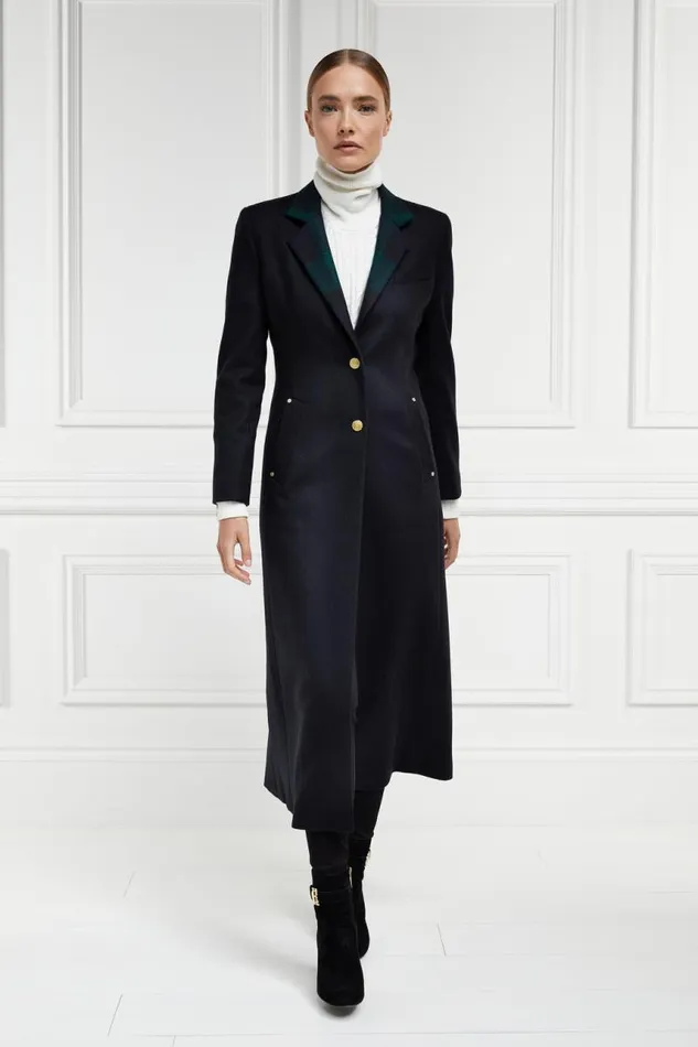 Women In Stock Tailoring Holland Cooper Full Length Regency Coat Soft Navy Blackwatch Women In Stock Tailoring Holland Cooper Full Length Regency Coat Soft Navy Blackwatch