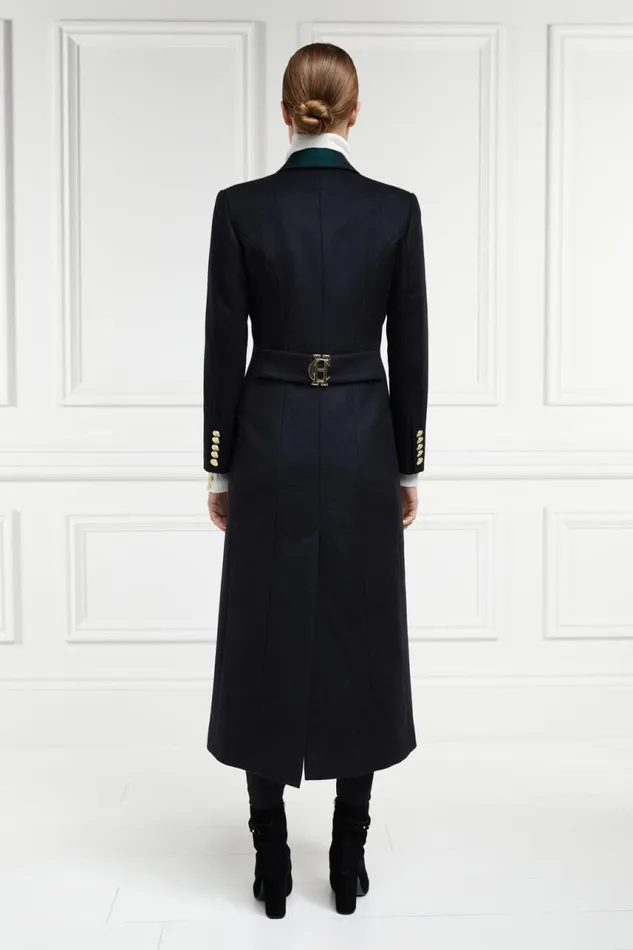 Women In Stock Tailoring Holland Cooper Full Length Regency Coat Soft Navy Blackwatch