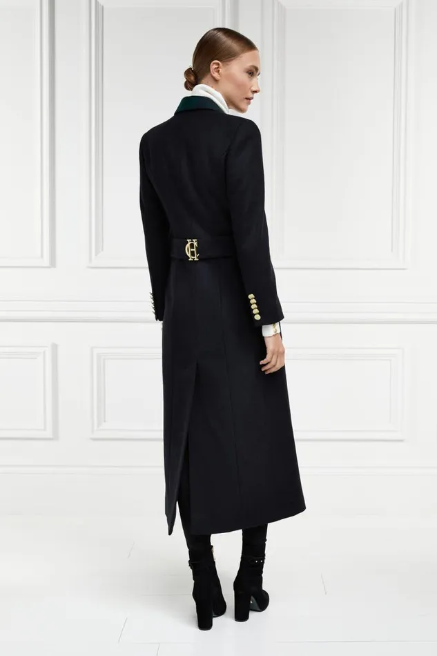 Women In Stock Tailoring Holland Cooper Full Length Regency Coat Soft Navy Blackwatch