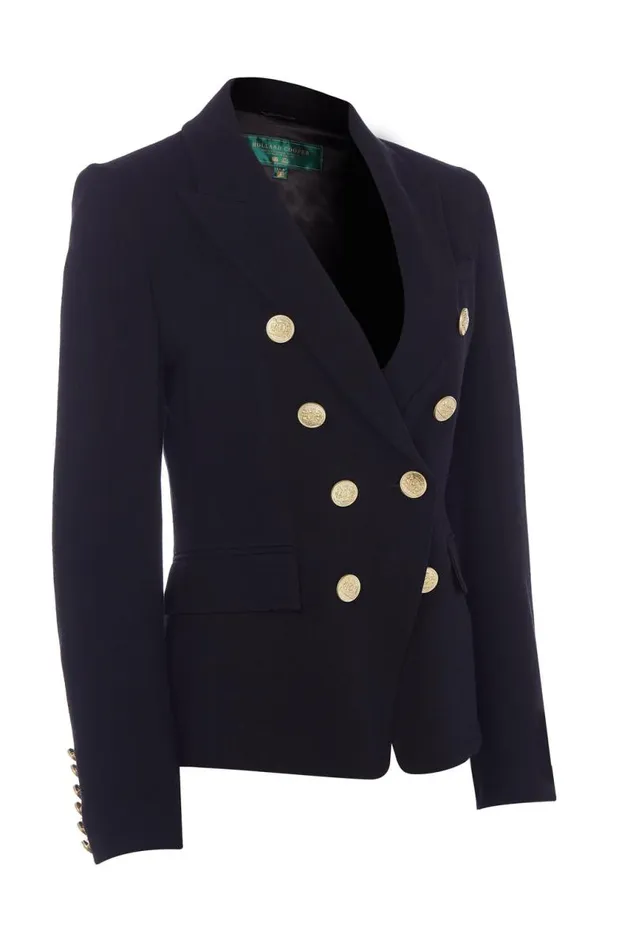 Women In Stock Tailoring Holland Cooper Knightsbridge Blazer Black Linen
