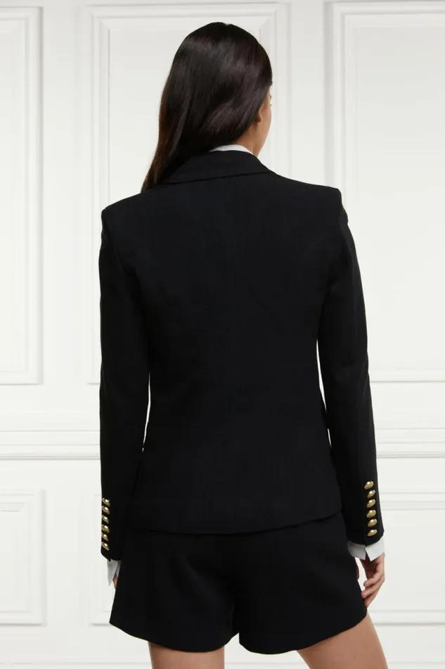 Women In Stock Tailoring Holland Cooper Knightsbridge Blazer Black Linen