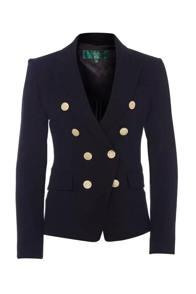 Women In Stock Tailoring Holland Cooper Knightsbridge Blazer Black Linen