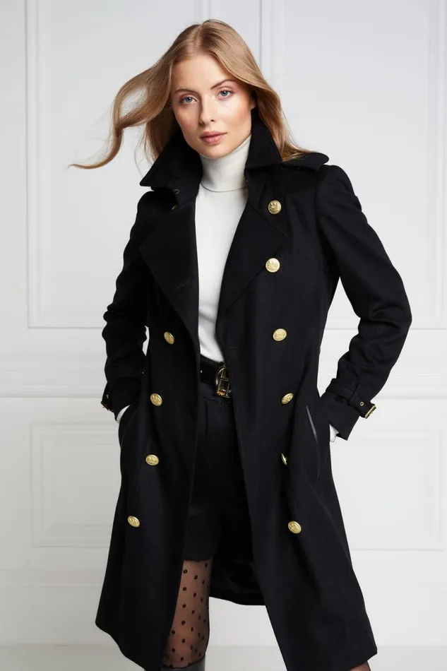Women In Stock Tailoring Holland Cooper Marlborough Trench Coat Soft Black