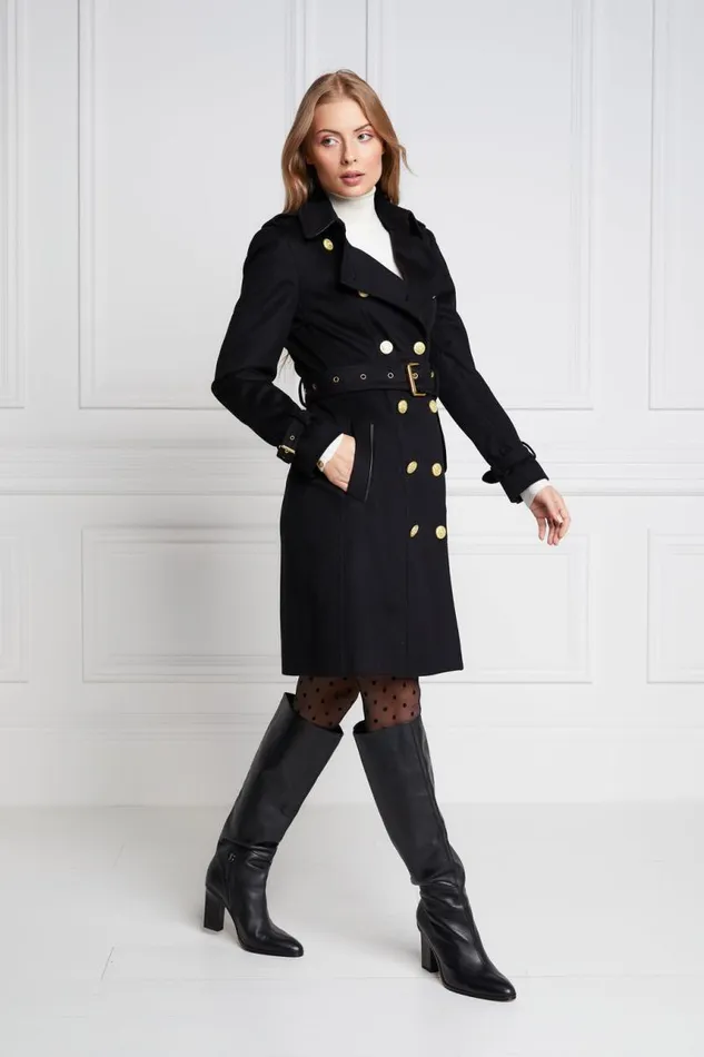 Women In Stock Tailoring Holland Cooper Marlborough Trench Coat Soft Black
