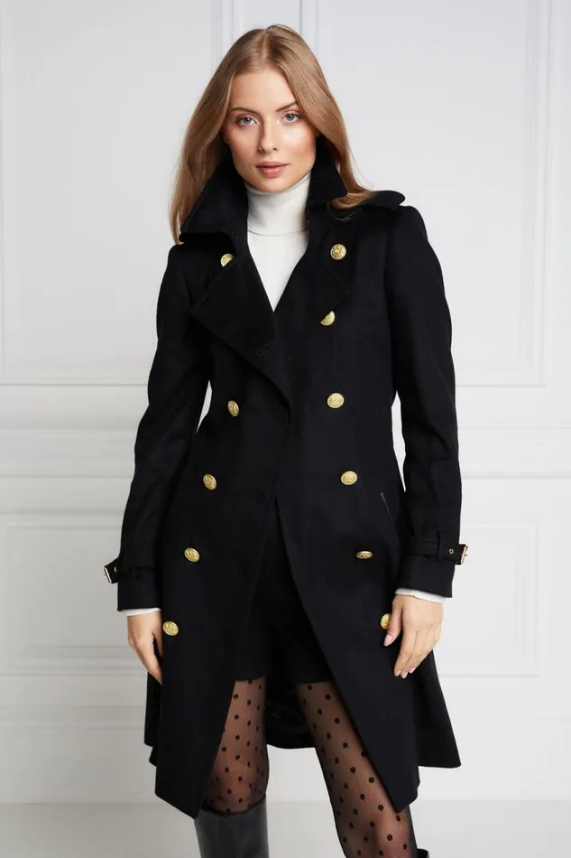 Women In Stock Tailoring Holland Cooper Marlborough Trench Coat Soft Black