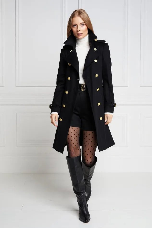 Women In Stock Tailoring Holland Cooper Marlborough Trench Coat Soft Black