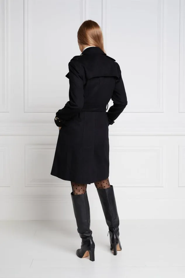 Women In Stock Tailoring Holland Cooper Marlborough Trench Coat Soft Black