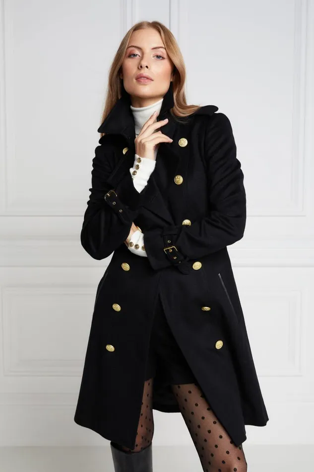 Women In Stock Tailoring Holland Cooper Marlborough Trench Coat Soft Black