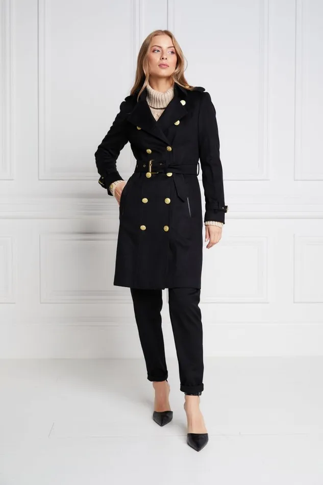 Women In Stock Tailoring Holland Cooper Marlborough Trench Coat Soft Black