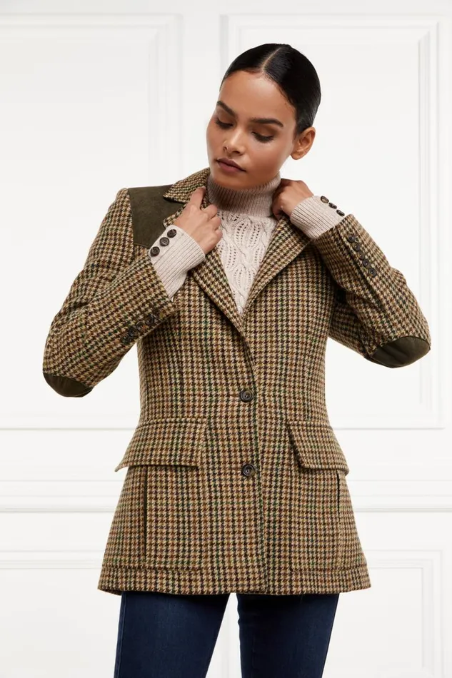 Women In Stock Tailoring Holland Cooper Single Breasted Field Blazer Hailes Green Tweed Women In Stock Tailoring Holland Cooper Single Breasted Field Blazer Hailes Green Tweed