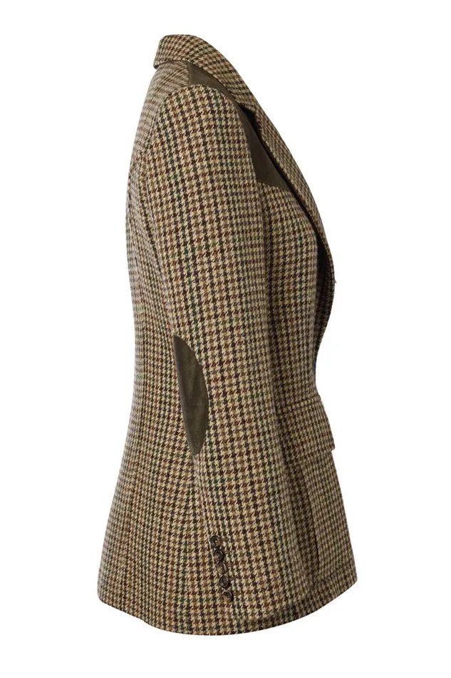Women In Stock Tailoring Holland Cooper Single Breasted Field Blazer Hailes Green Tweed