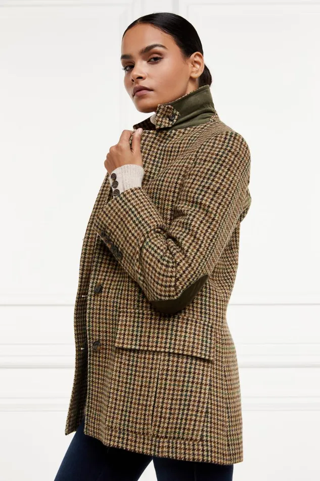 Women In Stock Tailoring Holland Cooper Single Breasted Field Blazer Hailes Green Tweed