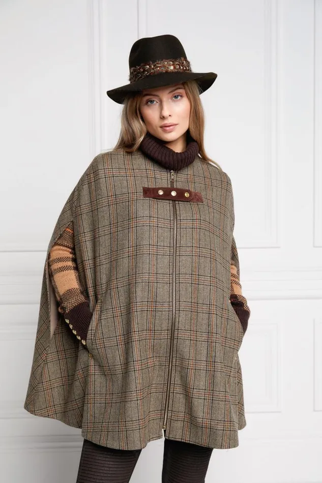 Women In Stock Tailoring Holland Cooper Slim Cape Bourbon Tweed