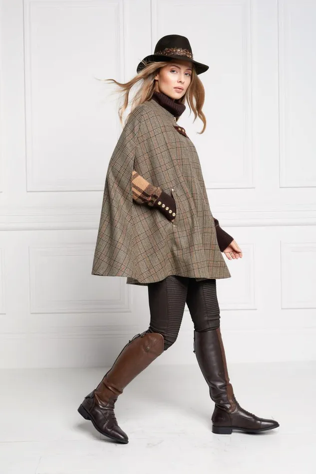 Women In Stock Tailoring Holland Cooper Slim Cape Bourbon Tweed