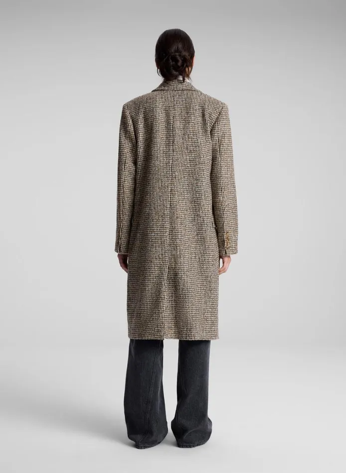 Women Jackets and Coats ALC Tanner Oversized Tweed Houndstooth Coat Creambrown