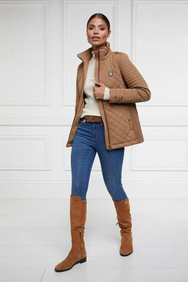 Women Jackets Holland Cooper Juliana Quilted Jacket Coffee Women Jackets Holland Cooper Juliana Quilted Jacket Coffee
