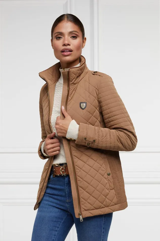 Women Jackets Holland Cooper Juliana Quilted Jacket Coffee Women Jackets Holland Cooper Juliana Quilted Jacket Coffee