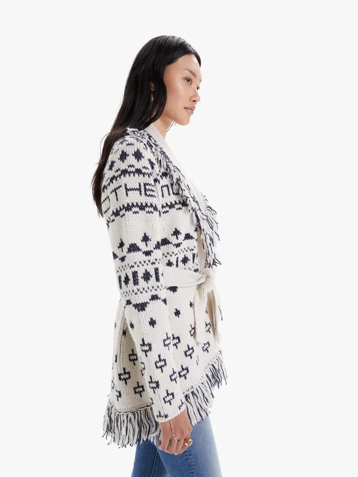 Women Jackets Mother Denim The Belted Short Cardigan White