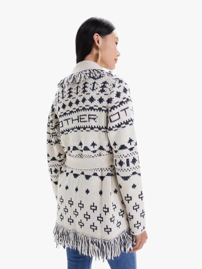 Women Jackets Mother Denim The Belted Short Cardigan White