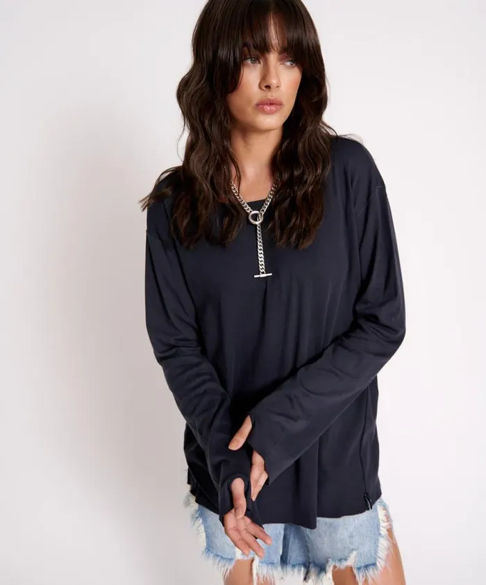 Women JAGGER BOYFRIEND LONG SLEEVE TEE One Teaspoon Tees and Tanks Women JAGGER BOYFRIEND LONG SLEEVE TEE One Teaspoon Tees and Tanks