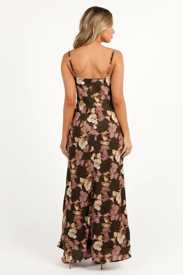 Women Jamie Maxi Slip Dress Olive Floral Floral Dresses Petal and Pup