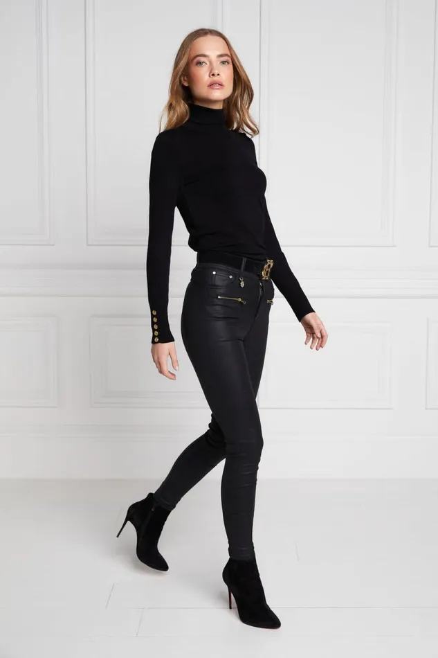 Women Jeans Holland Cooper Coated Jodhpur Jean Black Women Jeans Holland Cooper Coated Jodhpur Jean Black