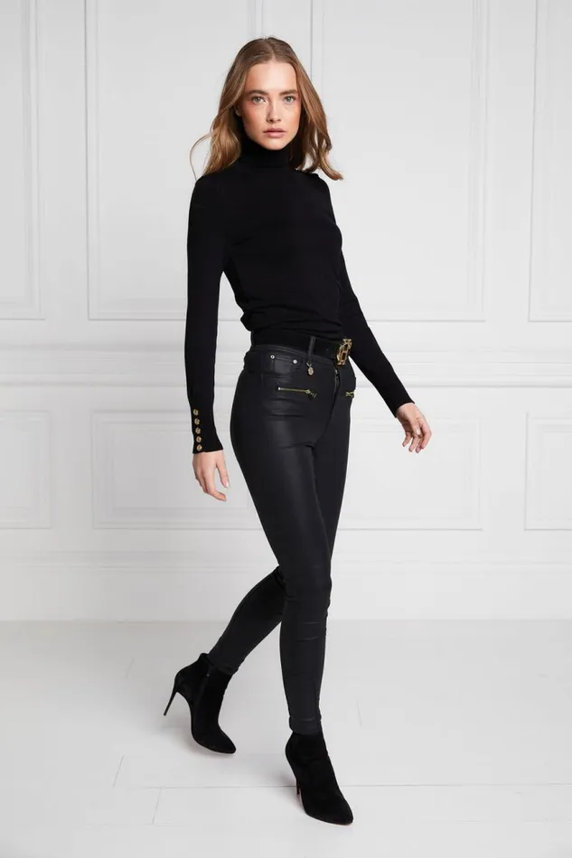 Women Jeans Holland Cooper Coated Jodhpur Jean Black Women Jeans Holland Cooper Coated Jodhpur Jean Black