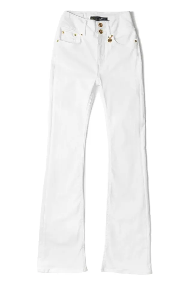 Women Jeans Holland Cooper High Rise Flared Jean White
