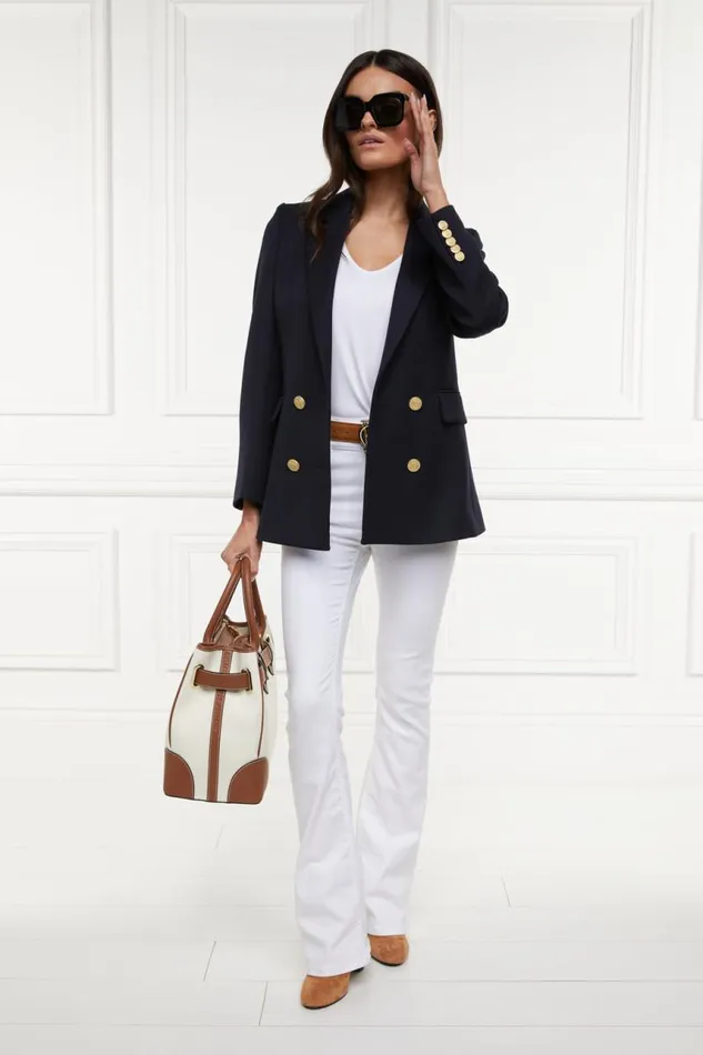 Women Jeans Holland Cooper High Rise Flared Jean White