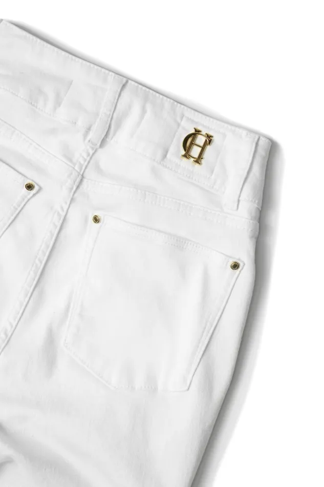 Women Jeans Holland Cooper High Rise Flared Jean White