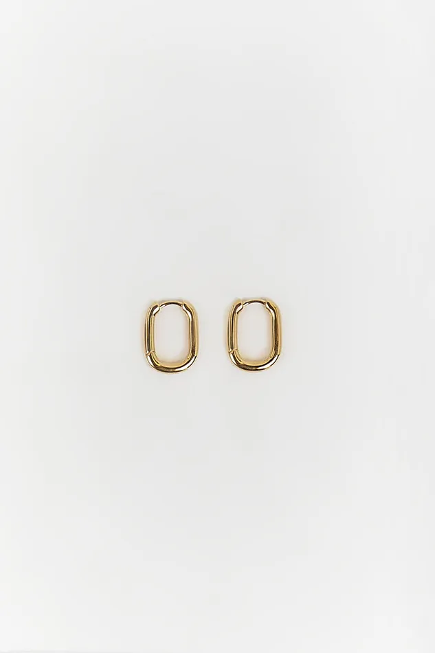 Women Jewellery DISSH LUV AJ THE CHAIN LINK GOLD HUGGIES