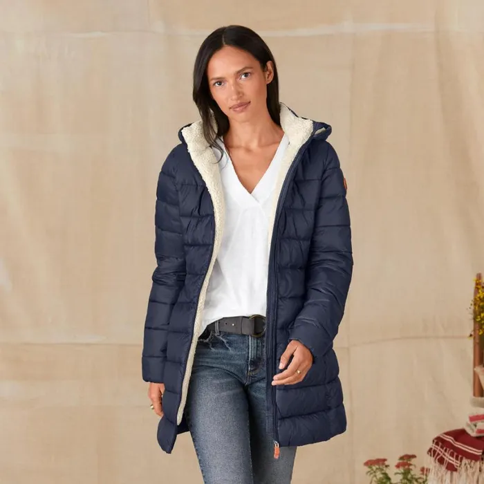 Women Joanne Puffer Coat Navy Sundance Catalog Jackets and Coats