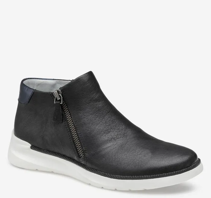 Women Johnston and Murphy Boots and Booties Emery Zip Bootie Black Italian Washed Sheepskin Women Johnston and Murphy Boots and Booties Emery Zip Bootie Black Italian Washed Sheepskin