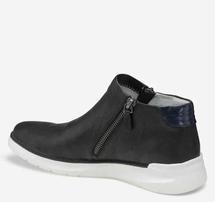 Women Johnston and Murphy Boots and Booties Emery Zip Bootie Black Italian Washed Sheepskin Women Johnston and Murphy Boots and Booties Emery Zip Bootie Black Italian Washed Sheepskin