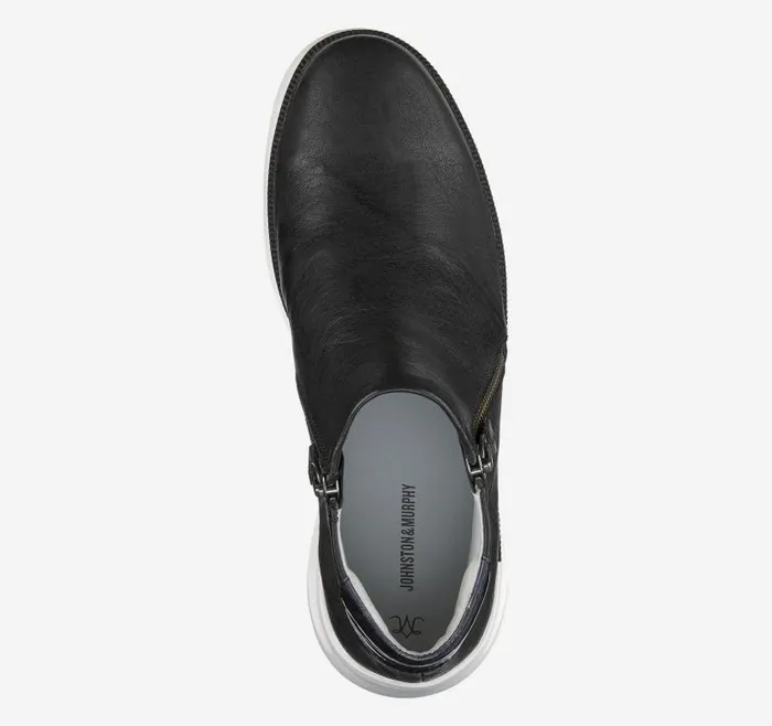 Women Johnston and Murphy Boots and Booties Emery Zip Bootie Black Italian Washed Sheepskin Women Johnston and Murphy Boots and Booties Emery Zip Bootie Black Italian Washed Sheepskin