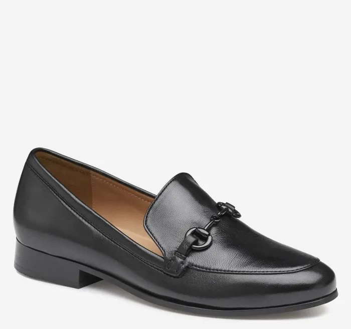 Women Johnston and Murphy Mules and Loafers Ali Bit Loafer Black Glove Leather Women Johnston and Murphy Mules and Loafers Ali Bit Loafer Black Glove Leather
