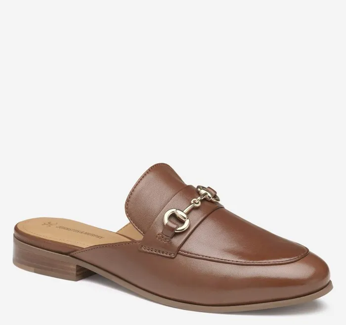 Women Johnston and Murphy Mules and Loafers Ali Bit Mule Cognac Glove Leather Women Johnston and Murphy Mules and Loafers Ali Bit Mule Cognac Glove Leather