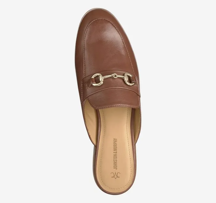 Women Johnston and Murphy Mules and Loafers Ali Bit Mule Cognac Glove Leather Women Johnston and Murphy Mules and Loafers Ali Bit Mule Cognac Glove Leather