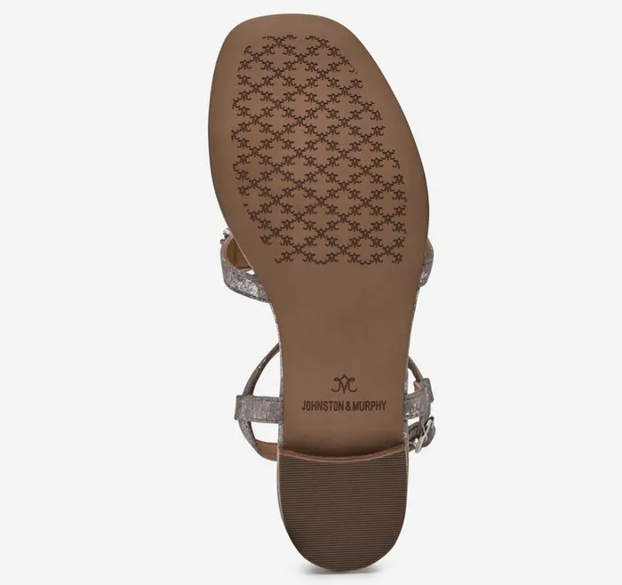 Women Johnston and Murphy Sandals Lilly Tassel Thong Silver Metallic Kid Suede Women Johnston and Murphy Sandals Lilly Tassel Thong Silver Metallic Kid Suede