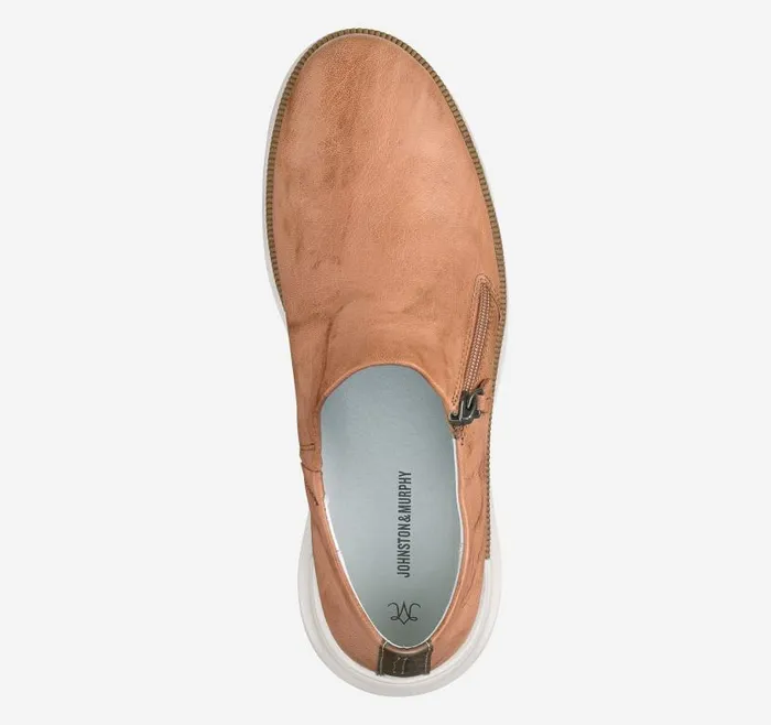 Women Johnston and Murphy Sneakers Emery Zip Sneaker Light Tan Washed Sheepskin Women Johnston and Murphy Sneakers Emery Zip Sneaker Light Tan Washed Sheepskin