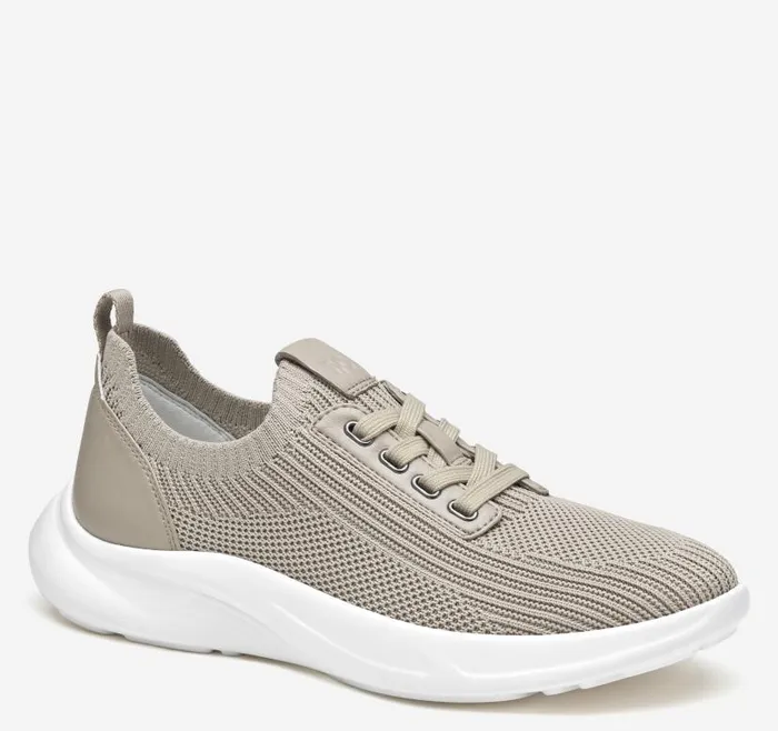 Women Johnston and Murphy Sneakers Escape Knit LaceUp Taupe Knit