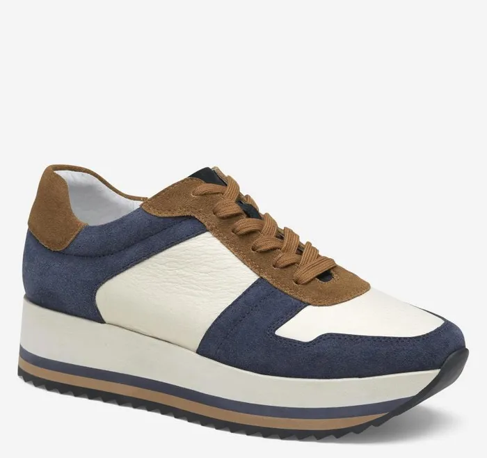 Women Johnston and Murphy Sneakers Gracie Colorblock LaceUp Navy Suedebone Calfskin Women Johnston and Murphy Sneakers Gracie Colorblock LaceUp Navy Suedebone Calfskin
